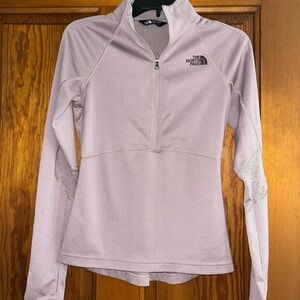 The North Face Purple Fitted Zip-Up Sweatshirt quarter zip